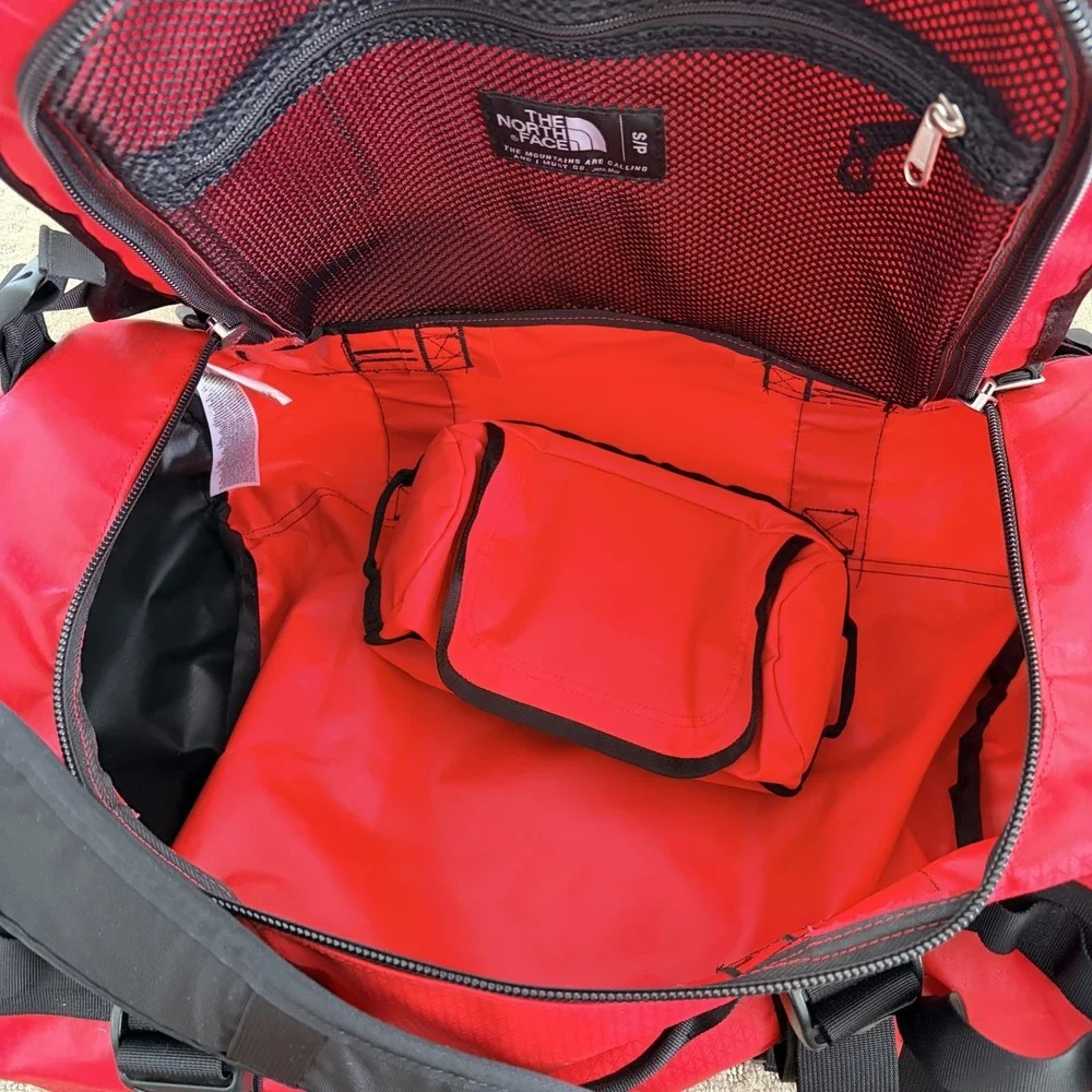 VANS X THE NORTH FACE BASECAMP RED DUFFEL 50L BAG W/ Travel Bag
